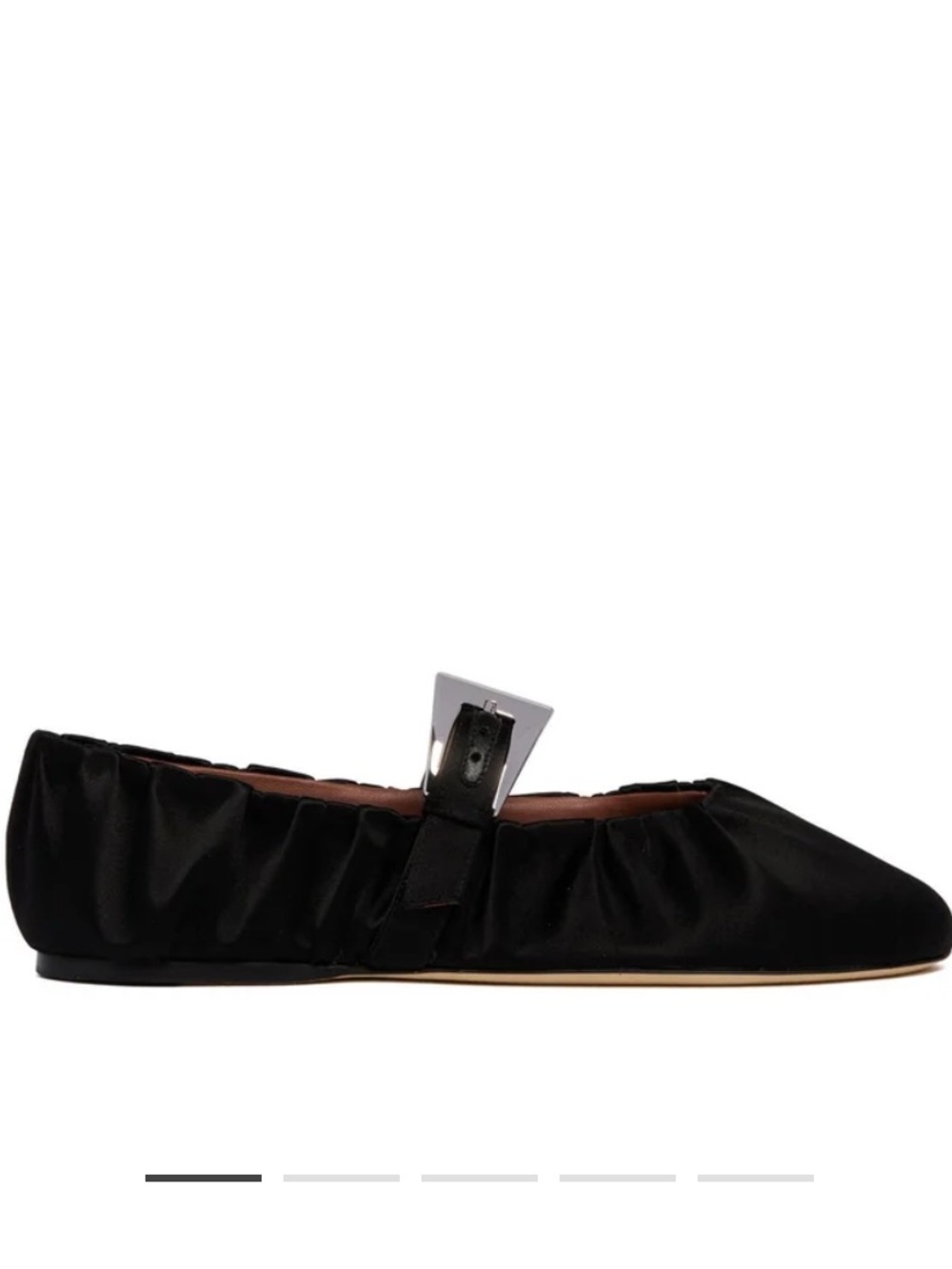 Paris Texas Sveva Plisse Buckle Ballet Flat